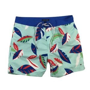 SH422 Mens TOMMY HILFIGER Floral Hawaiian Beach Board Shorts XL
